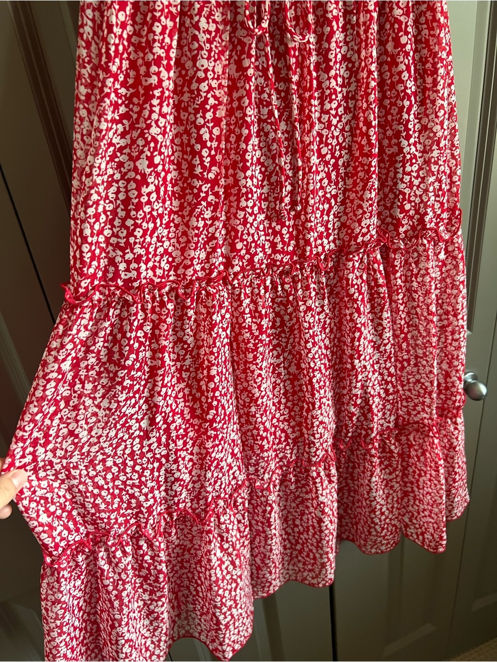 🌸3/$20🌸 Kate and Lily Pink Floral Tiered Midi Dress | Size 8 - Picture 5 of 7